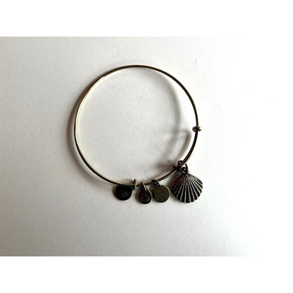 Alex and Ani Seashell Shell Beach Charm Gold Bangle Bracelet - Picture 11 of 13